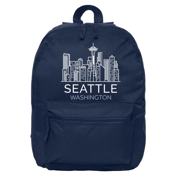 Seattle Washington Downtown Skyline Hoodie Souvenir Hoodie 16 in Basic Backpack