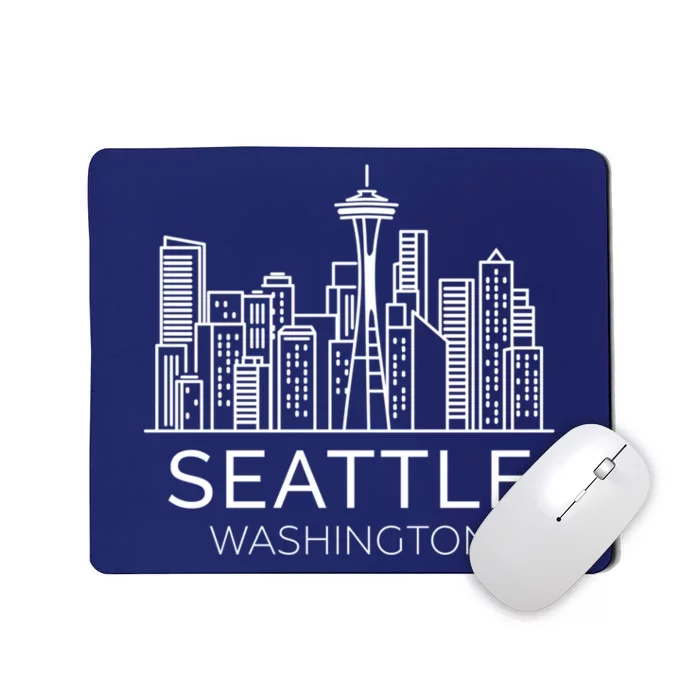 Seattle Washington Downtown Skyline Hoodie Souvenir Hoodie Mousepad