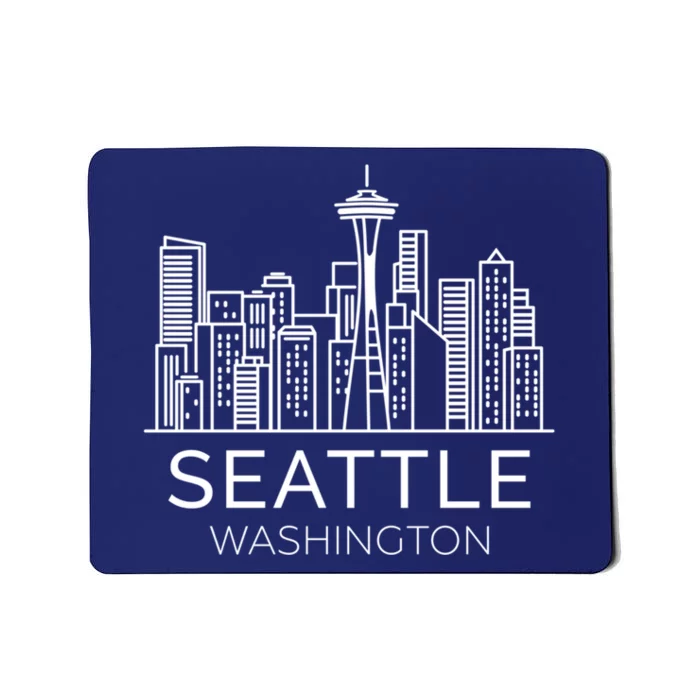 Seattle Washington Downtown Skyline Hoodie Souvenir Hoodie Mousepad