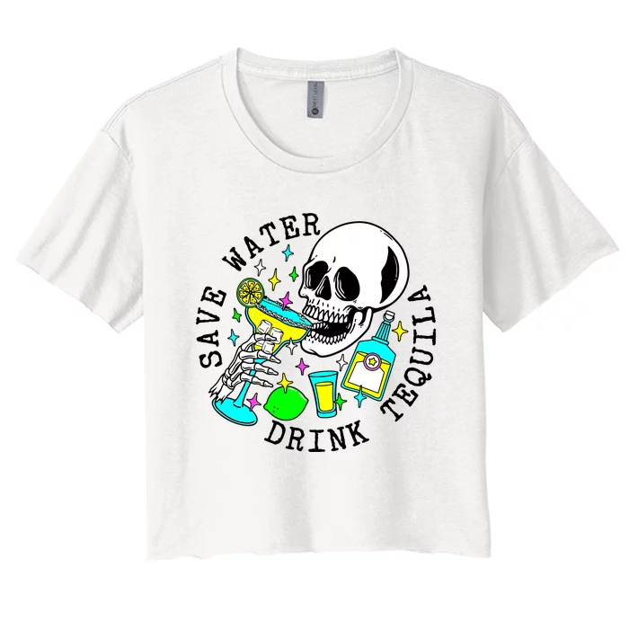 Save Water Drink Tequila Women's Crop Top Tee