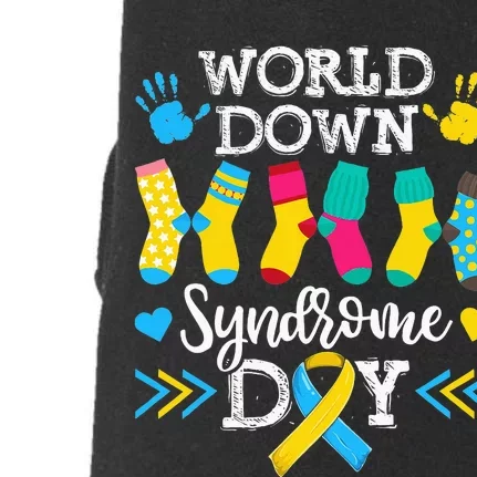 Socks World Down Syndrome Awareness Day Doggie 3-End Fleece Hoodie