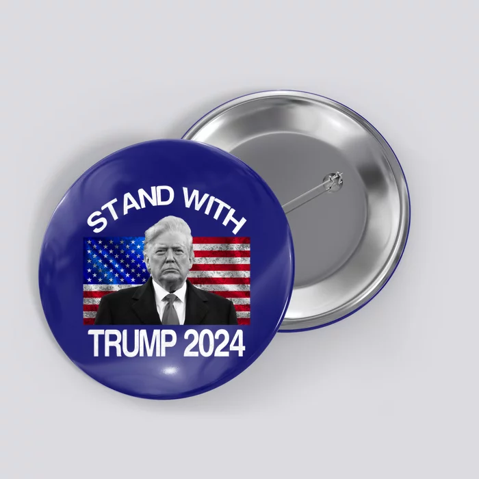 Stand With Donald Trump 2024 Vintage Usa Flag Cute Gift Button