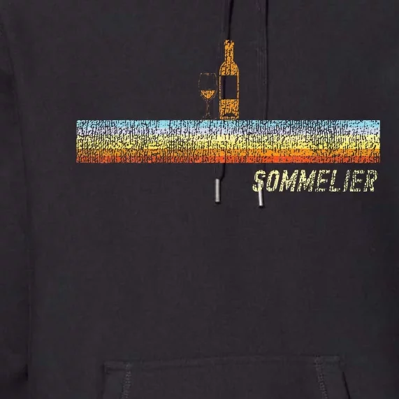 Sommelier Wine Drinking Tasting Retro Sommelier Premium Hoodie