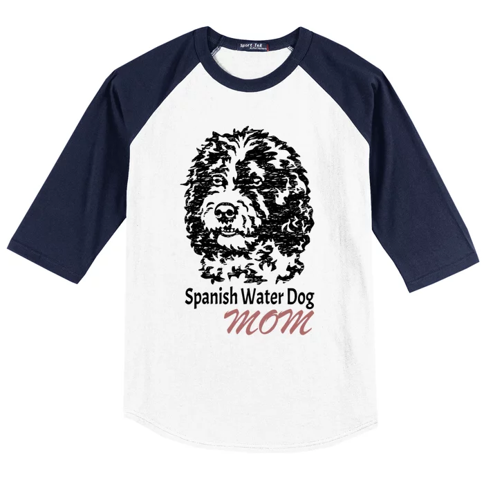 Spanish Water Dog Mom Loves Gift Baseball Sleeve Shirt