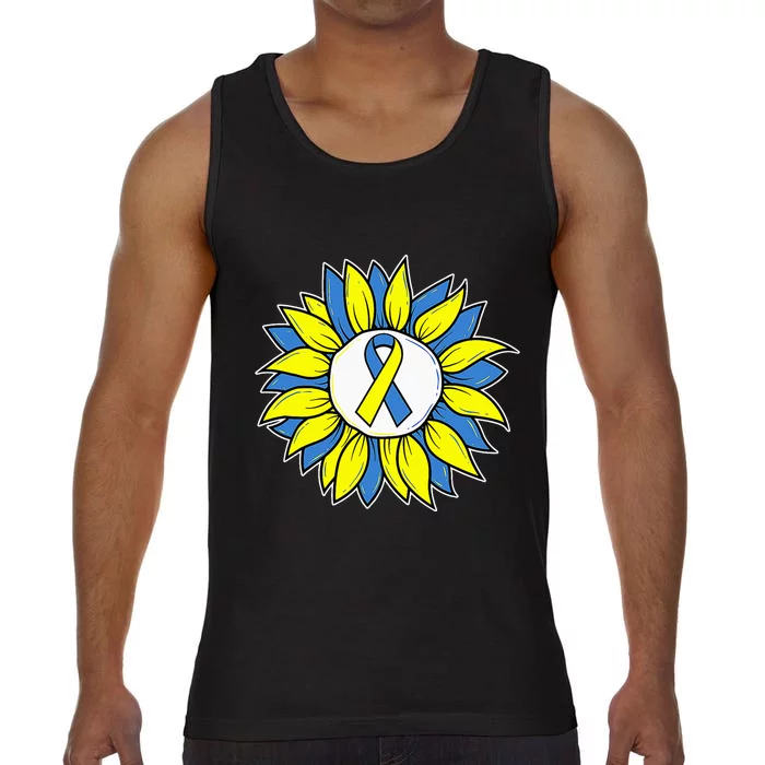 Sunflower World Down Syndrome Awareness Day T21 Comfort Colors® Tank Top