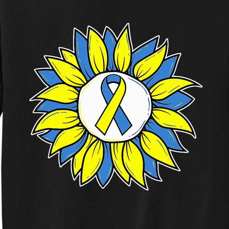 Sunflower World Down Syndrome Awareness Day T21 Tall Sweatshirt