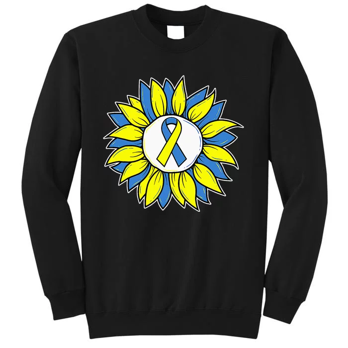 Sunflower World Down Syndrome Awareness Day T21 Tall Sweatshirt