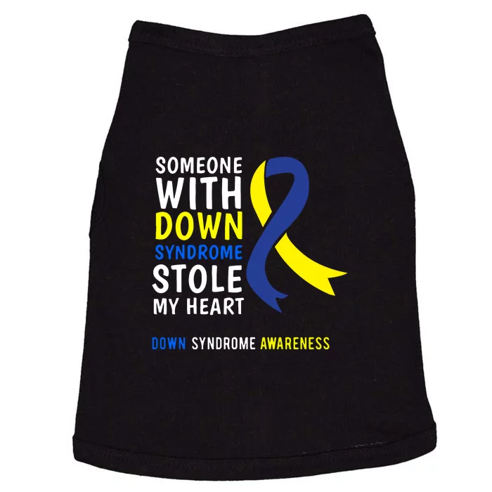 Some With Down Syndrome Stole My Heart Ribbon Gift Doggie Tank