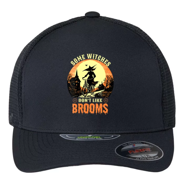 Some Witches Don't Like Brooms Witch Cycling Ride A Bicycle Flexfit Unipanel Trucker Cap