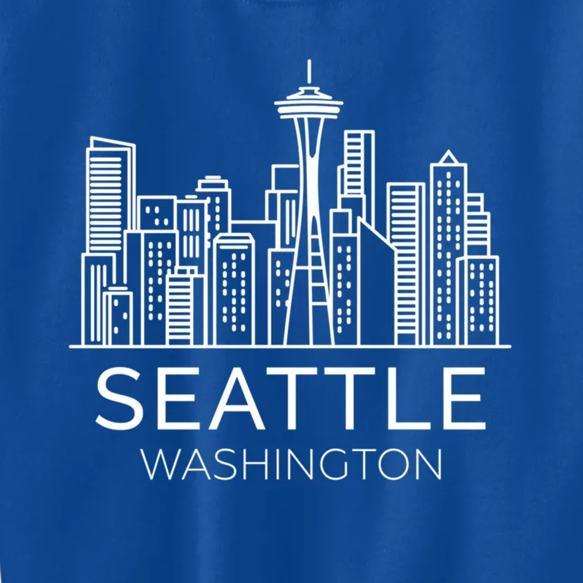 Seattle Washington Downtown Skyline Funny Gift Souvenir Funny Gift Kids Sweatshirt