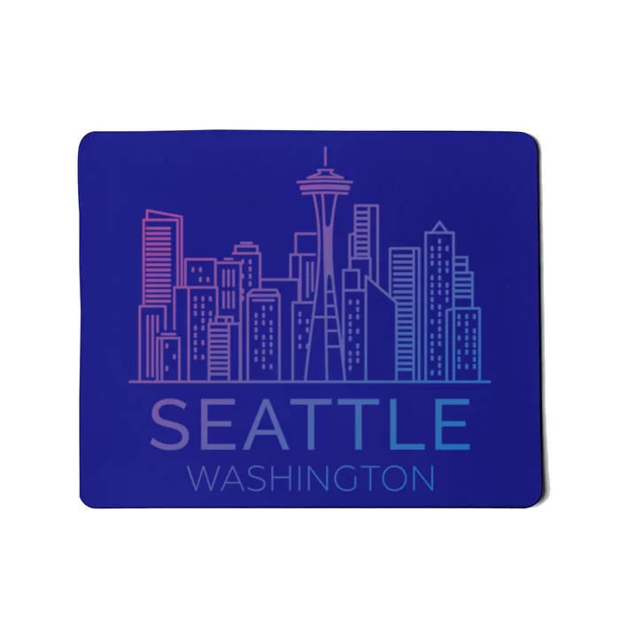 Seattle Washington Downtown Skyline Funny Gift Souvenir Funny Gift Mousepad