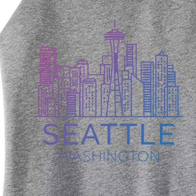 Seattle Washington Downtown Skyline Funny Gift Souvenir Funny Gift Women’s Perfect Tri Rocker Tank