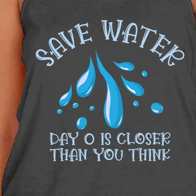 Save Water Day 0 Is Closer World Water Day Save Water Gift Women's Knotted Racerback Tank