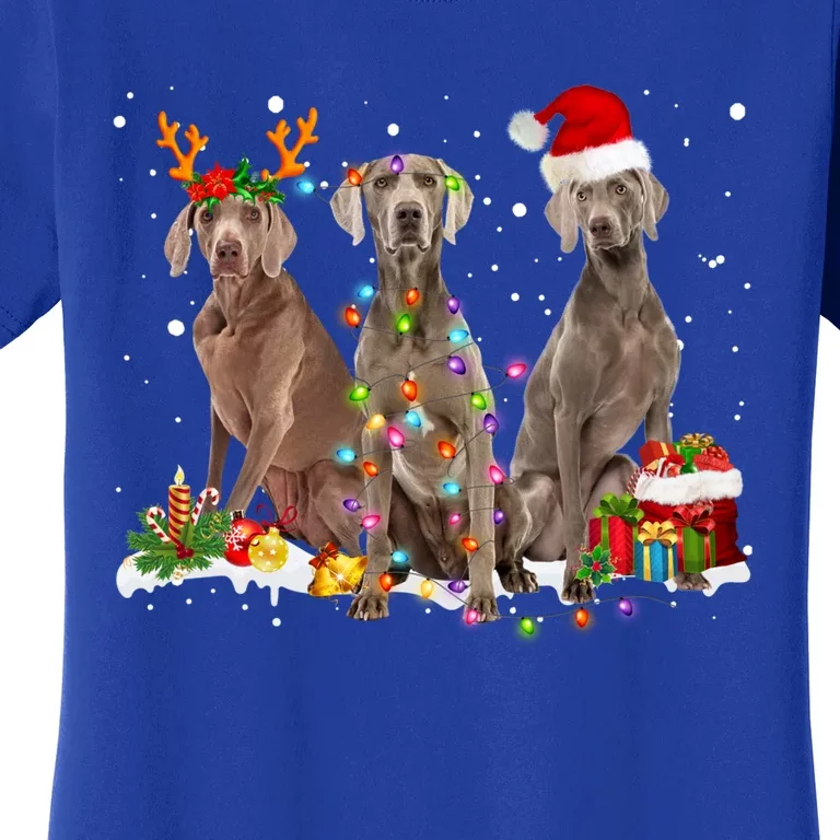 Santa Weimaraner Dog Gorgeous Reindeer Christmas Pajama Great Gift Women's T-Shirt