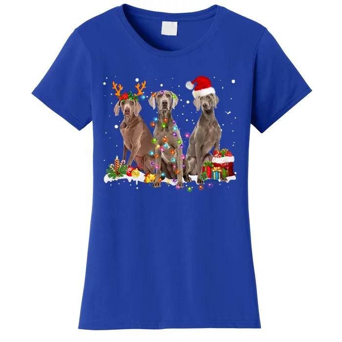 Santa Weimaraner Dog Gorgeous Reindeer Christmas Pajama Great Gift Women's T-Shirt