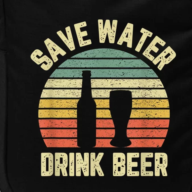 Save Water Drink Beer Retro Funny Beer Impact Tech Backpack