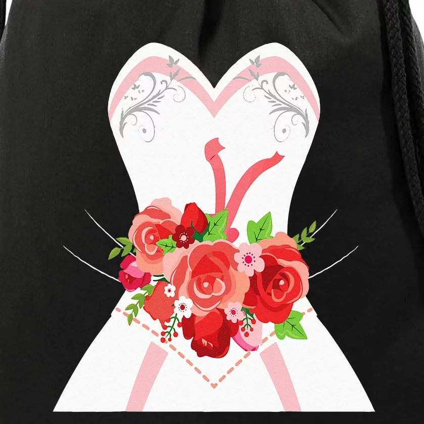 Simple Wedding Dress For Bridal Showers Gift Drawstring Bag