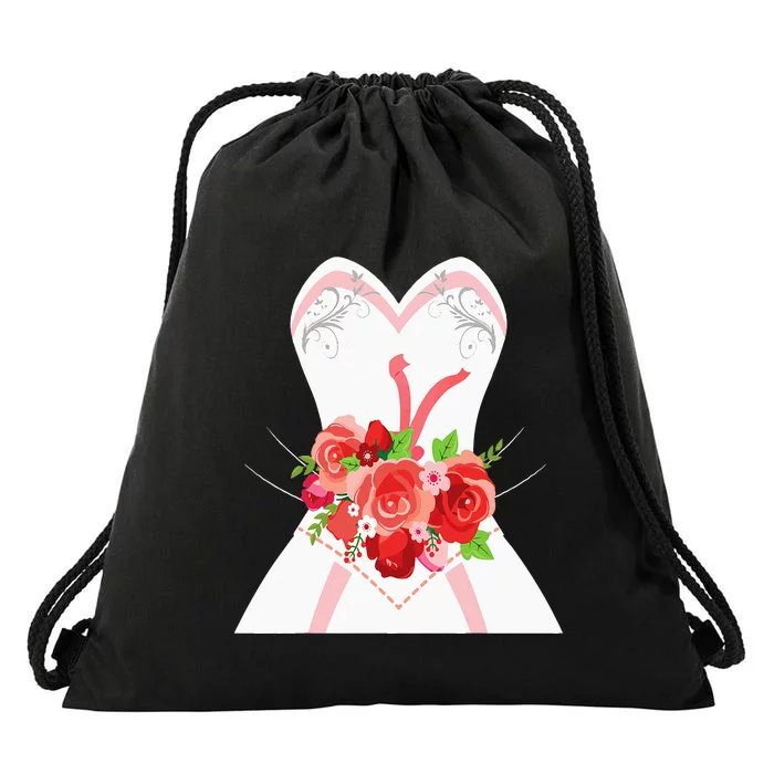 Simple Wedding Dress For Bridal Showers Gift Drawstring Bag