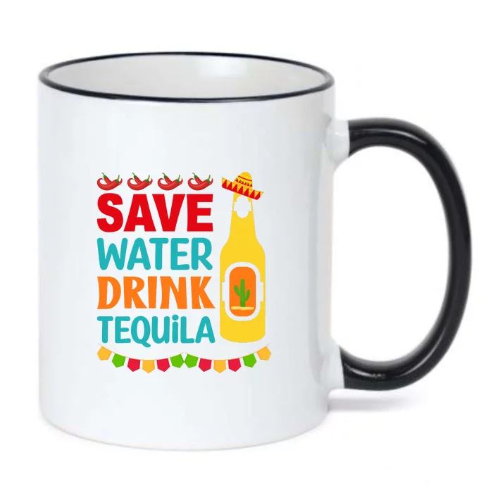 Save Water Drink Tequila Cinco De Mayo Gift Black Color Changing Mug