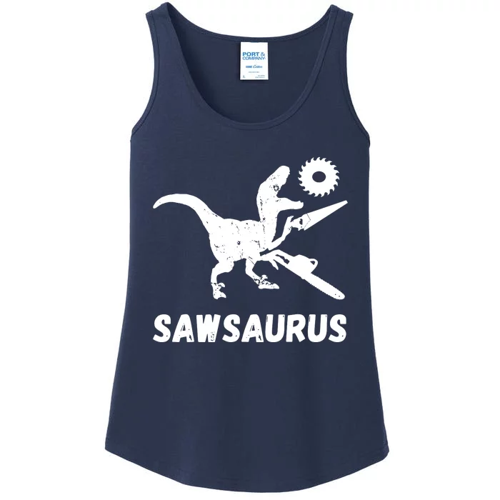 Sawsaurus Woodworker Dinosaurs Carpentry Trex Chainsaw Ladies Essential Tank