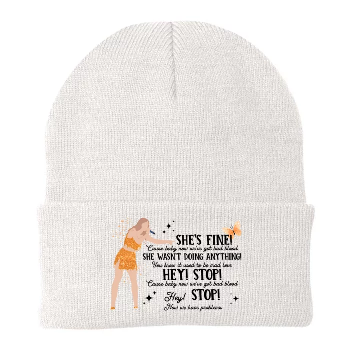 She Wasnt Doing Anything Shes Fine Eras Tour Bad Blood Version Knit Cap Winter Beanie