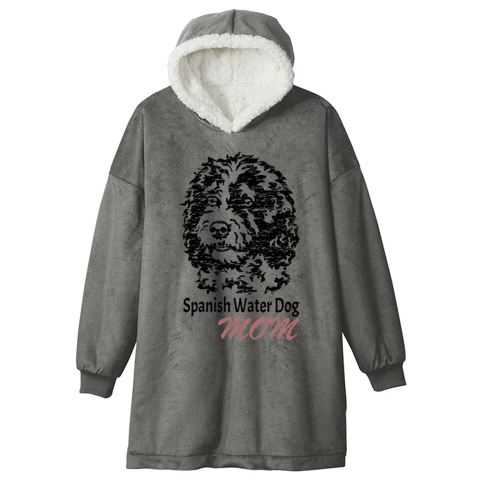 Spanish Water Dog Mom Loves Gift Hooded Wearable Blanket