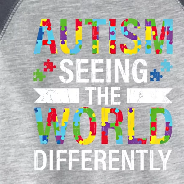 Seeing World Differently Autism Awareness Autistic Graphic Gift Toddler Fine Jersey T-Shirt