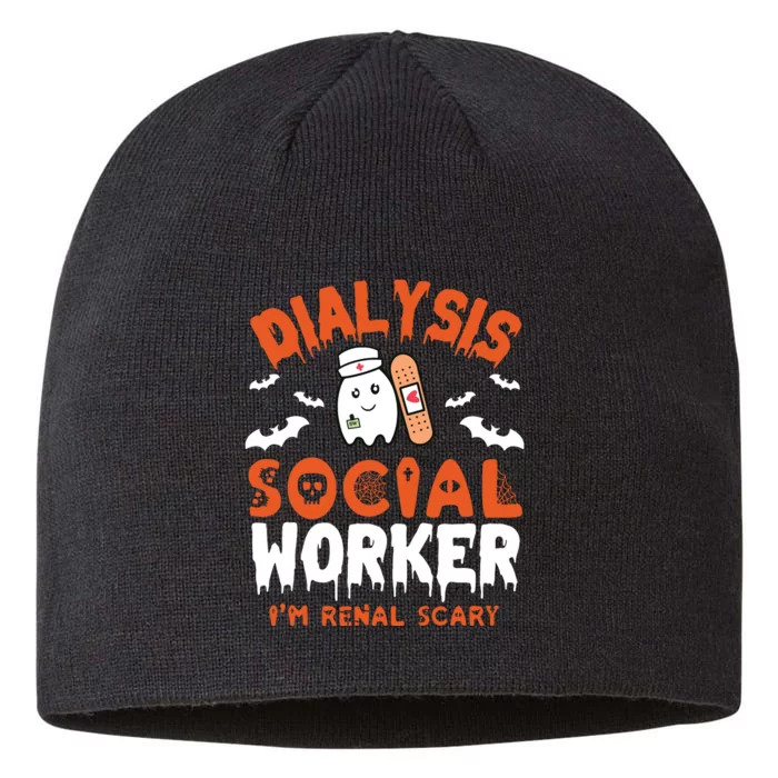 Social Work Dialysis Shirts Halloween Dialysis Social Worker 8 1/2in Sustainable Knit Beanie