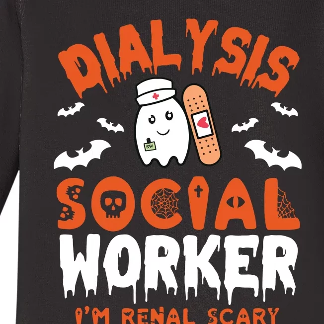 Social Work Dialysis Shirts Halloween Dialysis Social Worker Baby Long Sleeve Bodysuit