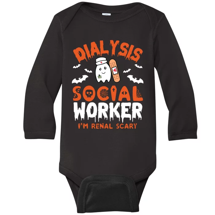 Social Work Dialysis Shirts Halloween Dialysis Social Worker Baby Long Sleeve Bodysuit