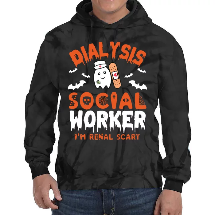 Social Work Dialysis Shirts Halloween Dialysis Social Worker Tie Dye Hoodie