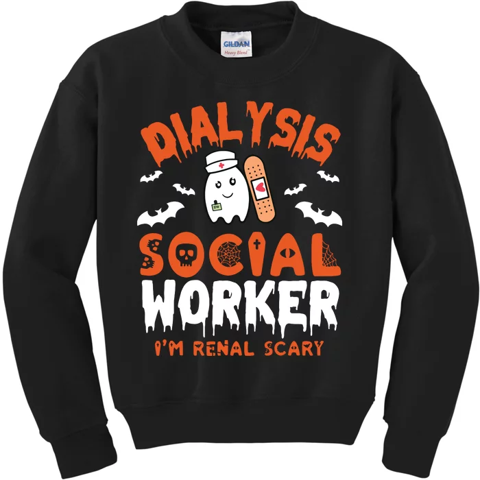 Social Work Dialysis Shirts Halloween Dialysis Social Worker Kids Sweatshirt