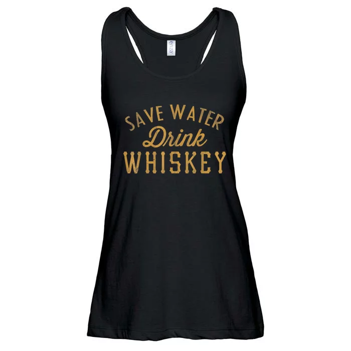 Save Water Drink Whiskey Vintage Ladies Essential Flowy Tank