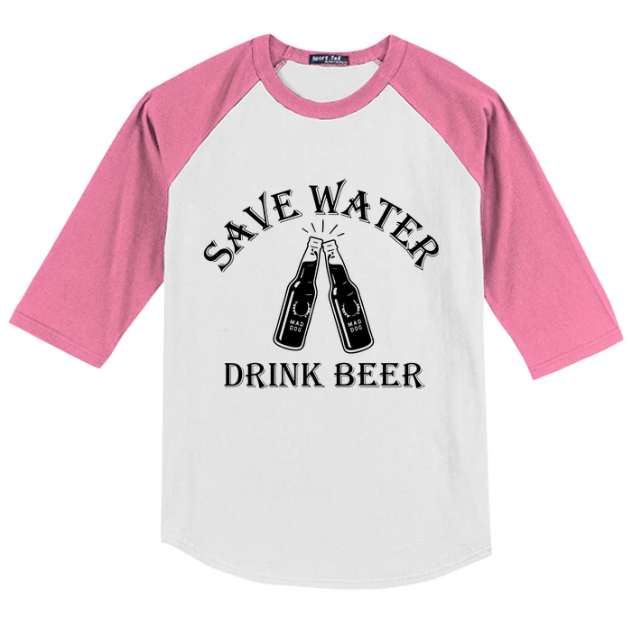 Save Water Drink Beer Kids Colorblock Raglan Jersey