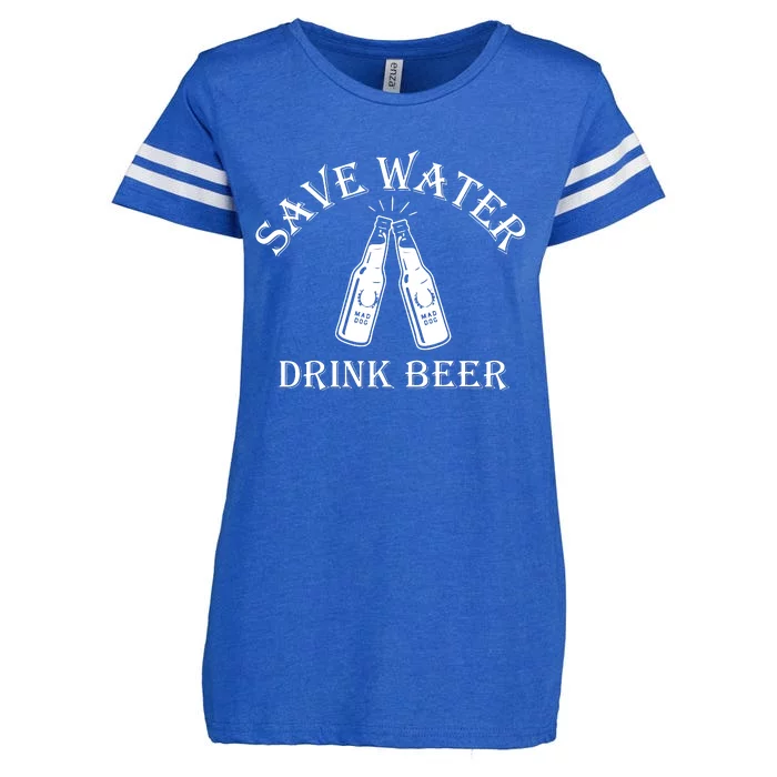 Save Water Drink Beer Enza Ladies Jersey Football T-Shirt