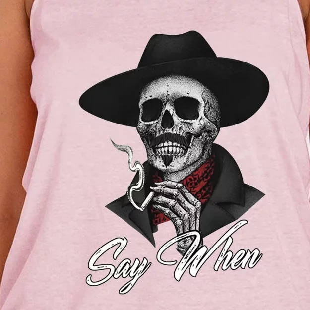 Say When, Doc Holiday Women's Knotted Racerback Tank