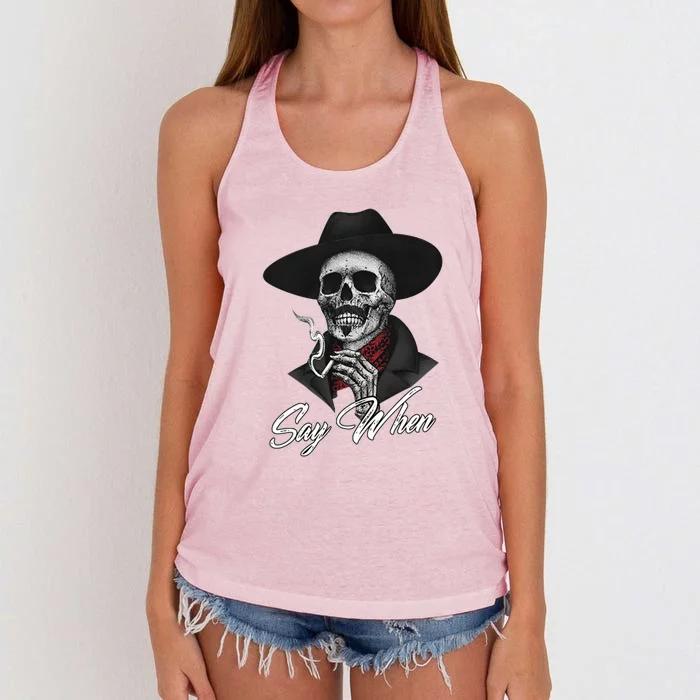 Say When, Doc Holiday Women's Knotted Racerback Tank