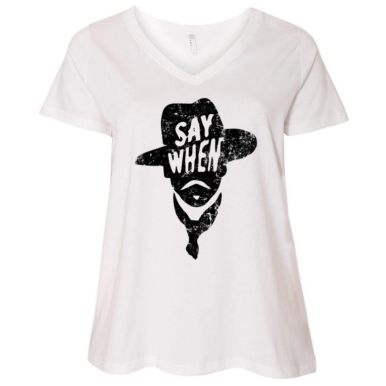 Say When Doc Holiday Women's V-Neck Plus Size T-Shirt