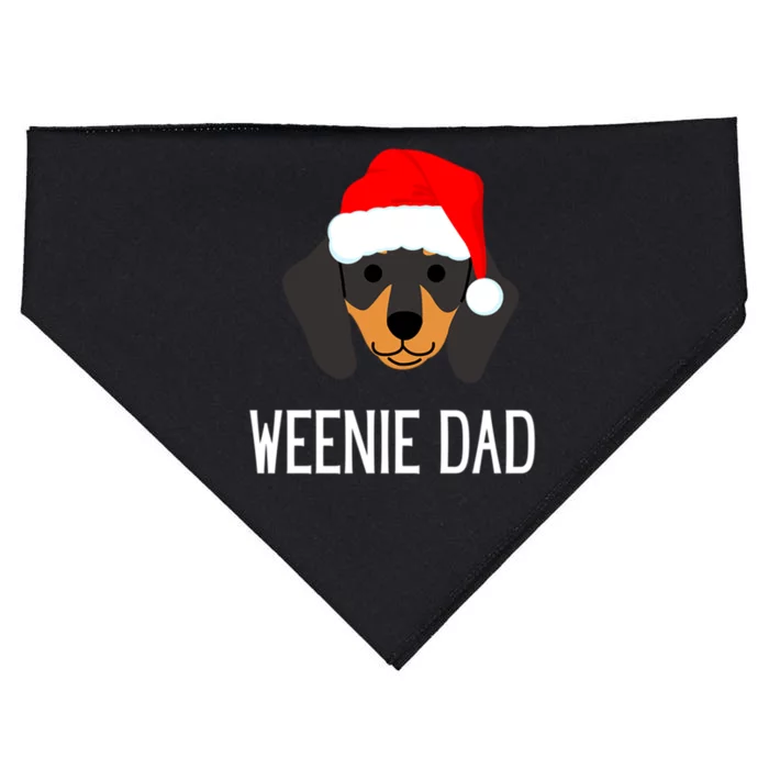 Santa Weenie Dad Christmas Dog Dachshund Meaningful Gift USA-Made Doggie Bandana