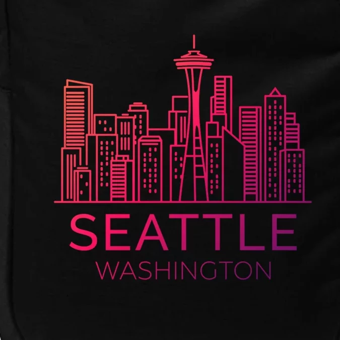 Seattle Washington Downtown Skyline Funny Gift Souvenir Funny Gift Impact Tech Backpack