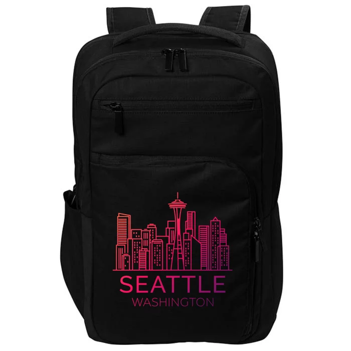 Seattle Washington Downtown Skyline Funny Gift Souvenir Funny Gift Impact Tech Backpack