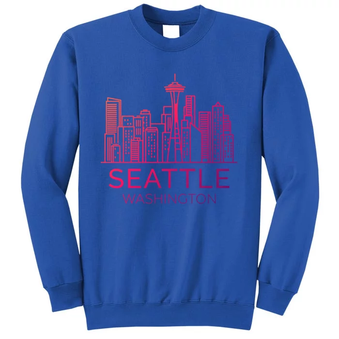 Seattle Washington Downtown Skyline Funny Gift Souvenir Funny Gift Tall Sweatshirt