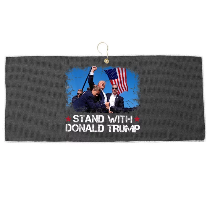 Stand With Donald Trump 2024 Large Microfiber Waffle Golf Towel