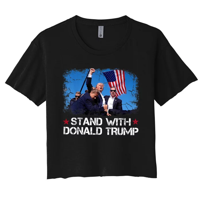 Stand With Donald Trump 2024 Women's Crop Top Tee