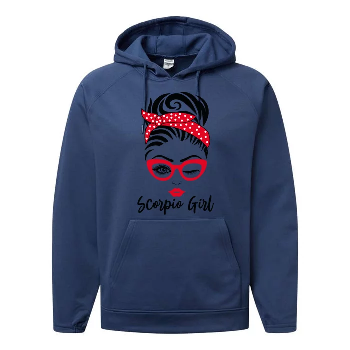 Scorpio Wink Eye Face Wink Eyes Lady Gift Performance Fleece Hoodie