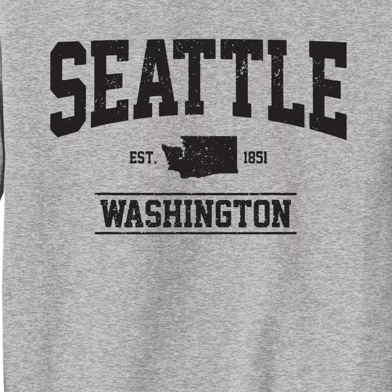 Seattle Washington Est 1851 State Map Souvenir Gift Tall Sweatshirt