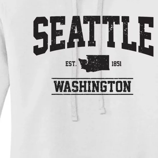 Seattle Washington Est 1851 State Map Souvenir Gift Women's Pullover Hoodie