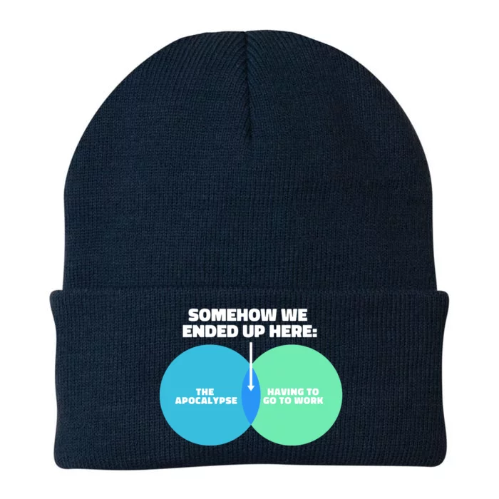 Somehow We Ended Up Here Between Apocalypse & Having To Work Knit Cap Winter Beanie