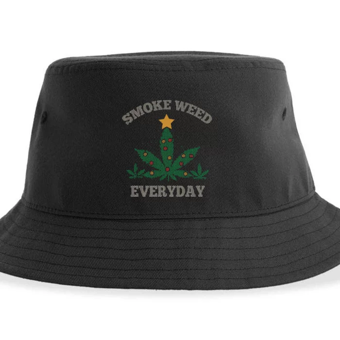 Smoke Weed Everyday Christmas Cannabis Weed Sustainable Bucket Hat