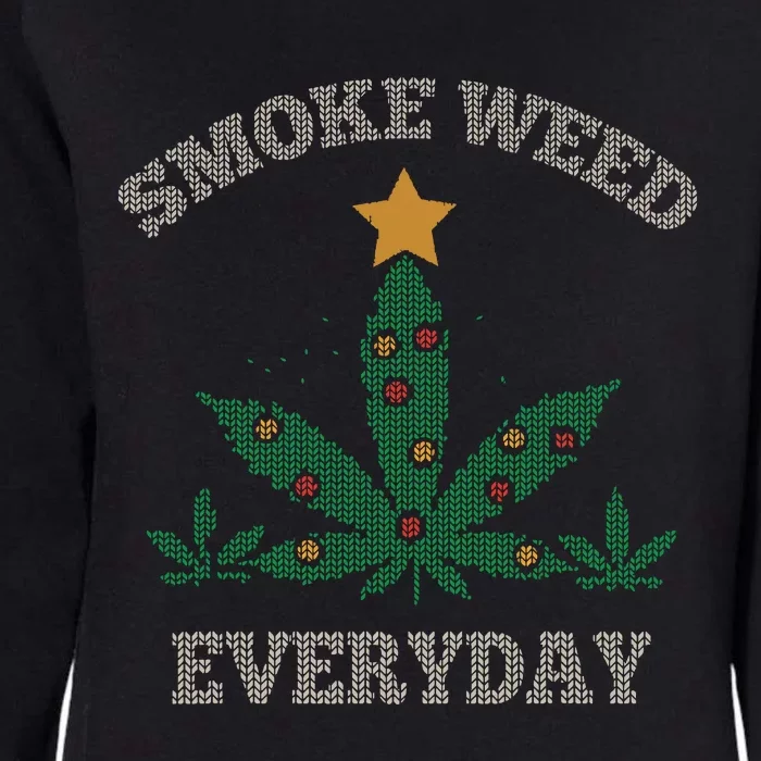 Smoke Weed Everyday Christmas Cannabis Weed Womens California Wash Sweatshirt